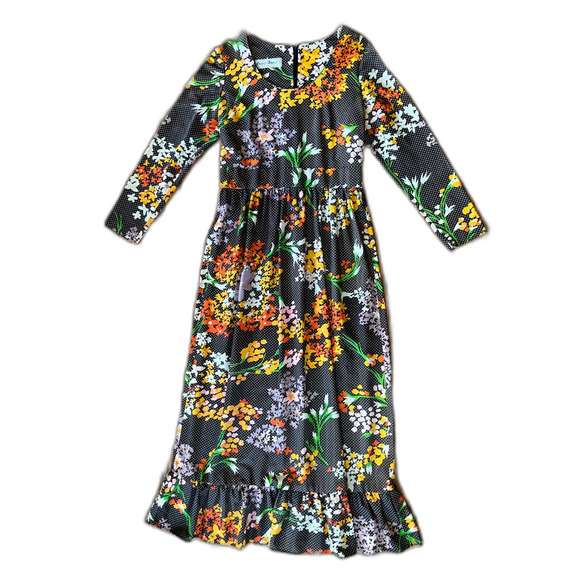 Vintage George Arthur of California Brown Floral Maxi Dress  Women's Size Medium - Picture 3 of 9